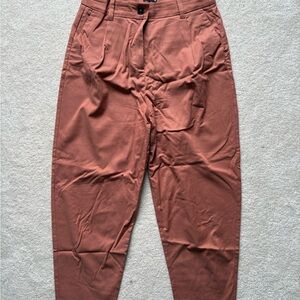 Frank and Oak Women’s Barrel Pants - Rust Brown